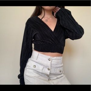 Urban Outfitters black long sleeve crop top